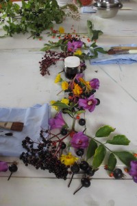Atelier mit Blüten